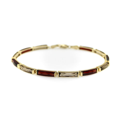 Montre Bracelet vintage en or 14 carats avec grenat et quartz fumé 58 Facettes A2000P