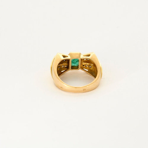 Bague 54 Bague Tank or jaune, émeraude et diamants 58 Facettes ENG10352
