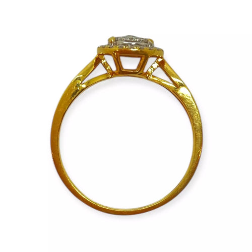Bague 52 Bague rond pavage diamants 58 Facettes 330071296