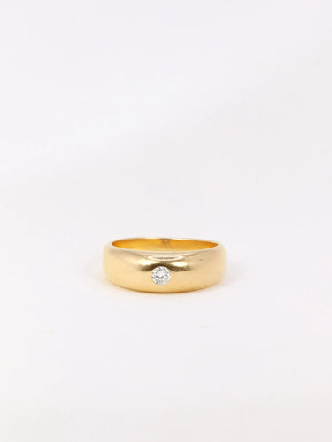 Bague 48 Bague jonc anglais or jaune diamant 0,1 ct 58 Facettes J24