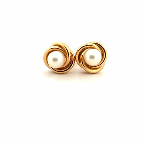 Boucles d'oreilles Puces d'oreilles or jaune 18k & Perle 58 Facettes A4BO-GS33759-2