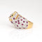 Bague Bague léopard vintage en or jaune 18 carats, taille 7, sertie de diamants, rubis et émeraudes aux yeux d'animaux. 58 Facettes G14000