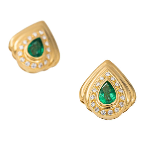 Boucles d'oreilles Boucles d'oreilles Clips Or jaune Emeraude 58 Facettes 2905297CN