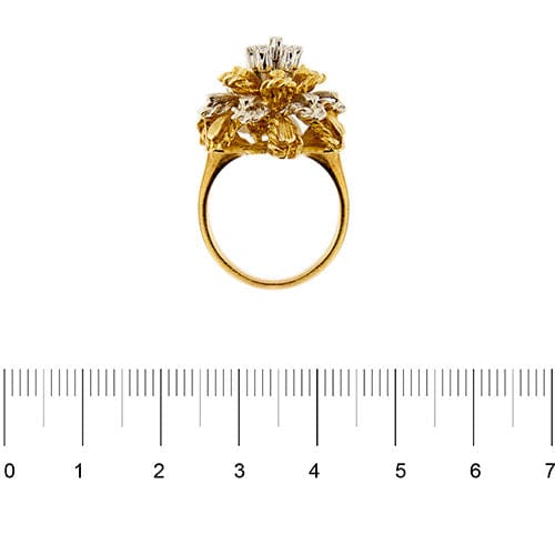 Bague 54 Bague fleur avec diamants 58 Facettes 34293