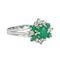 Bague 56 Bague Or blanc Emeraude, Diamant 58 Facettes 4523452CN
