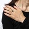 Bague Bague empilable en or blanc 18 carats avec saphir et diamants, taille 7, bijoux fins Estate Fine Jewelry 58 Facettes G14016