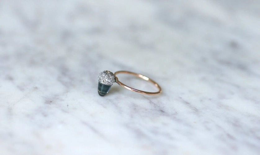 Bague 54.5 Bague Noisette Saphir et Diamants 58 Facettes