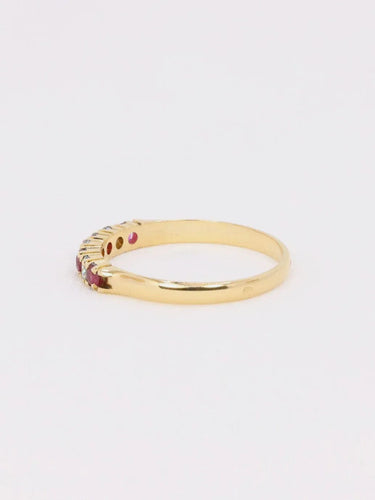 Bague 54 Alliance vintage or jaune diamants rubis 58 Facettes J610