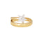 Bague Bague étoile filante vintage en or jaune 14 carats, taille 4, bijoux fins célestes 58 Facettes G14046