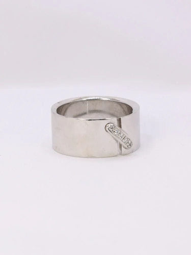 Bague CHAUMET - Bague lien or blanc diamants 58 Facettes J173