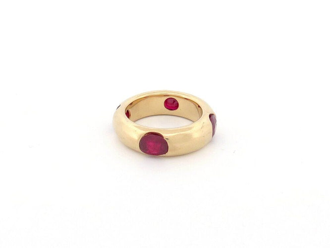 Bague 53 vintage bague FRED sertie de 4 rubis en or jaune 58 Facettes 260930