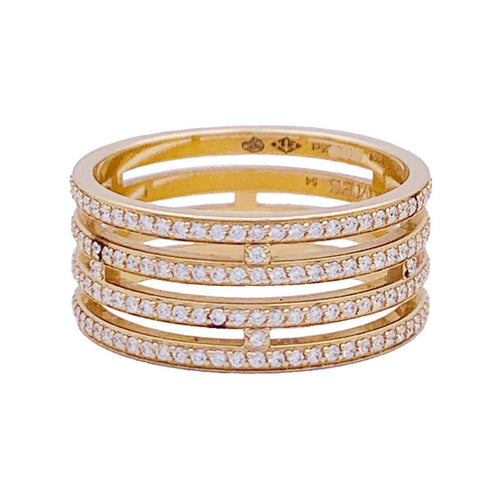 Bague 54 Bague Hermès, "Ariane", or rose, diamants. 58 Facettes 33590