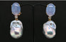 Boucles d'oreilles Boucles d'oreilles Calcédoine et Perles Baroques Ornées de Diamants 58 Facettes