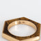 Bague 50 Bague hexagonale incrustée d'œil de tigre en or jaune 18 carats 58 Facettes G13888