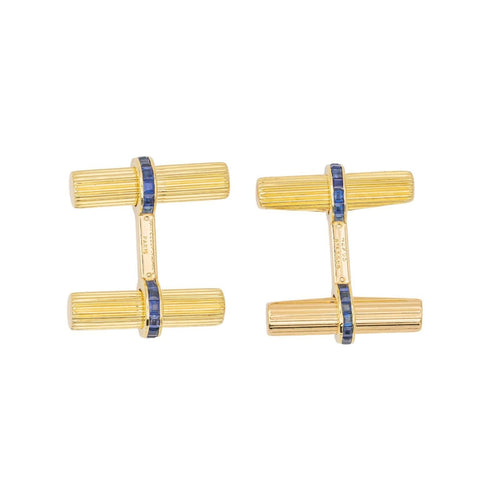Boutons de manchette Van Cleef & Arpels Boutons de manchette Or jaune Saphir 58 Facettes 3423438CN