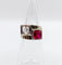 Bague 47 Bague chevalière art deco or blanc 18k et platine ornée d'un diamant taille rose et d'un rubis synthétique 58 Facettes A04973