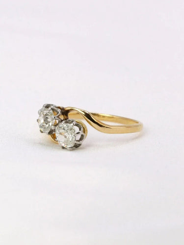 Bague Bague toi et moi or jaune diamants 1 ct 58 Facettes J398
