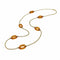 Collier Collier à maillons ovales en or et verre ambré sculpté 58 Facettes 10027