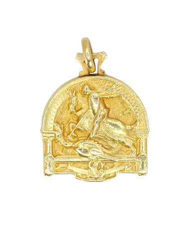 Pendentif Médaille Saint-Georges terrassant le dragon or jaune 58 Facettes 1090.6