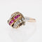 Bague 58 Bague dôme rétro rubis de synthèse et pierres blanches 58 Facettes 10-048