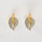 Boucles d'oreilles Demi parure, or jaune et or gris, et diamants 58 Facettes 440/1