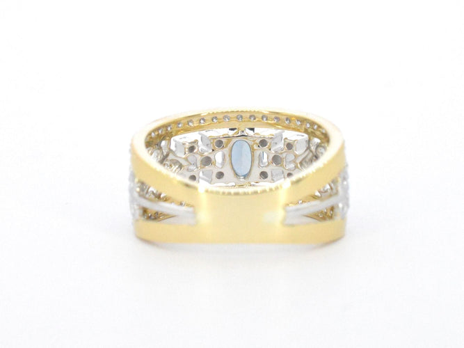 Bague 54 Bague exclusive en or sertie de diamants et d'une pierre précieuse 58 Facettes 2329