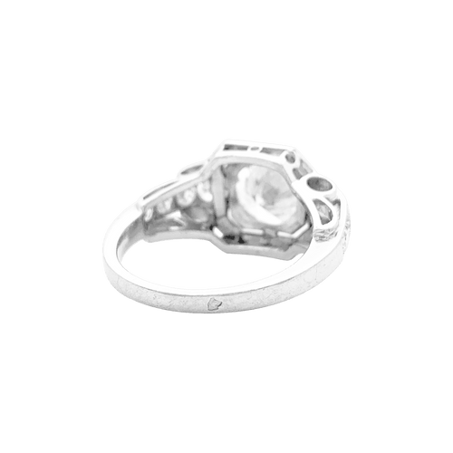 Bague 51 Bague ancienne Art Déco platine, diamants. 58 Facettes 34618