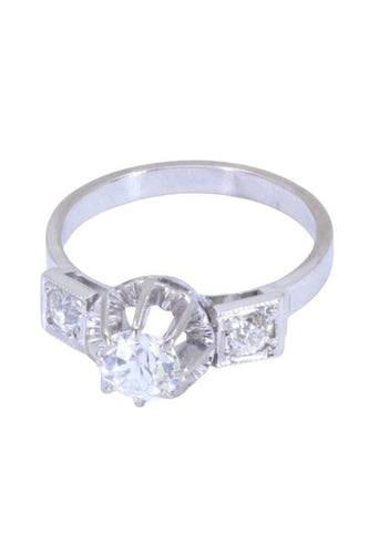 Bague 53 Solitaire art déco diamants 58 Facettes 088521