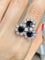 Bague 51 Importante bague or blanc saphirs et diamants 58 Facettes