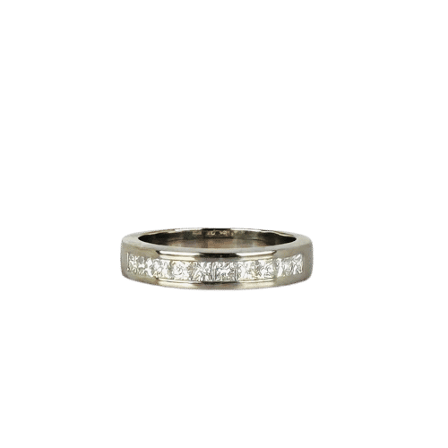 Bague Bague Alliance en or blanc sertie de diamants naturels taille princesse 58 Facettes 2505030