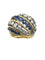 PIAGET. Bague vintage or jaune 18K, saphirs et diamants