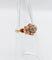 Bague 48.5 Bague marguerite antique or rose ornée d'un diamant entouré de diamant et épaulé de petits cœurs 58 Facettes A04895