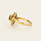Bague marquise or jaune, saphir et diamants