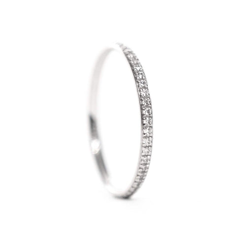 Bague 56 MAUBOUSSIN - Alliance Parce que je l'aime or blanc et diamants 58 Facettes 83332
