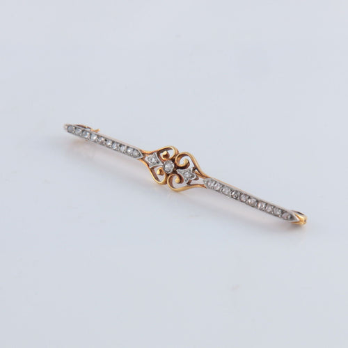 Broche Broche double coeur or jaune et diamants 58 Facettes P3L5