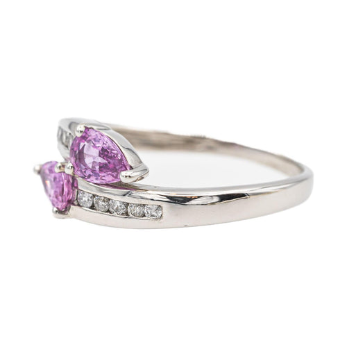 Bague 55 Bague Toi & Moi Or blanc Saphir, Diamant 58 Facettes 2842407CN