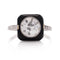 Bague Bague cible Art Déco en platine, onyx et diamant taille ancienne de 2 carats 58 Facettes JD-PP01