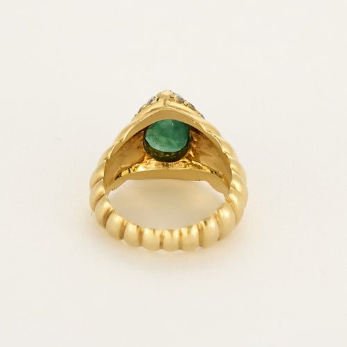 Bague 53 Bague en or jaune, émeraude et diamants 58 Facettes LIS2487X2