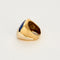 Bague moderniste en or jaune, blanc et lapis-lazuli