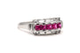 Bague 57 Bague Art Déco or blanc sertie de rubis de synthèse et de zirconiums 58 Facettes 22917