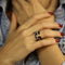 Bague 50 Bague Mellerio Graphic GM en or gris 18K et ceramique - Taille 50 58 Facettes FB07050
