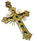Bague Bague croix de style colonial avec émeraudes colombiennes de 2 ct en or jaune 58 Facettes Q402B