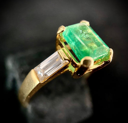Bague 53 Bague or jaune émeraude 58 Facettes