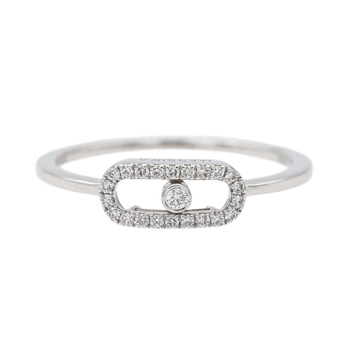 Bague 53 Messika Bague Move Uno Or blanc Diamant 58 Facettes 3753458RV