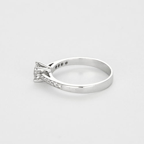 Bague 54 Solitaire or gris et diamants 58 Facettes EB4