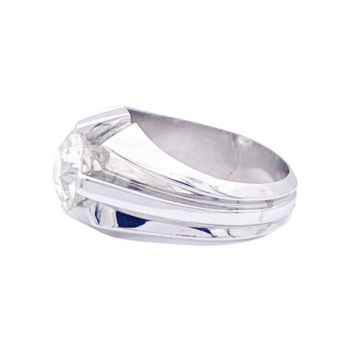 Bague 52 Bague de style Art Déco en or blanc, diamant. 58 Facettes 33667