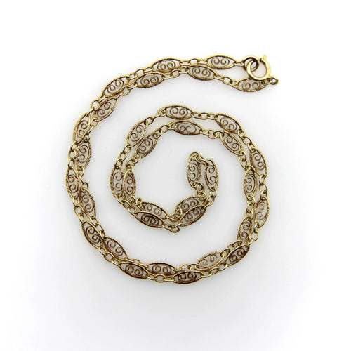 Collier Chaîne filigranée en or jaune vintage 58 Facettes A20013
