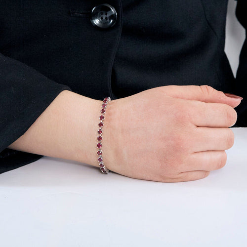 Bracelet Bracelet ligne or blanc et rubis 58 Facettes GULK171