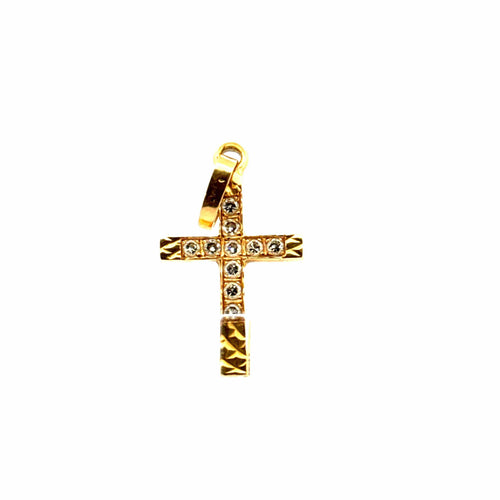 Pendentif Pendentif Croix or jaune diamants 58 Facettes 1FPE-GS33584