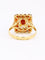 Bague vintage or jaune grenats